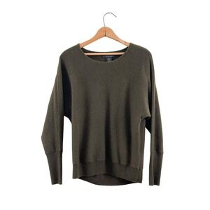 Tahari Cashmere Sweater Olive Green 100% Cashmere Medium